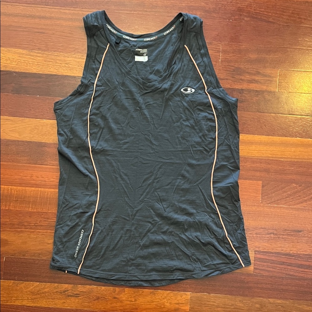 Womens XL Icebreaker Merino Wool GT V neck Racerback Top